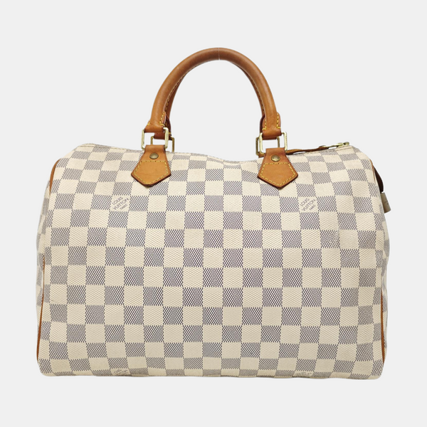 SPEEDY 30 Damier Azur Coated Canvas White