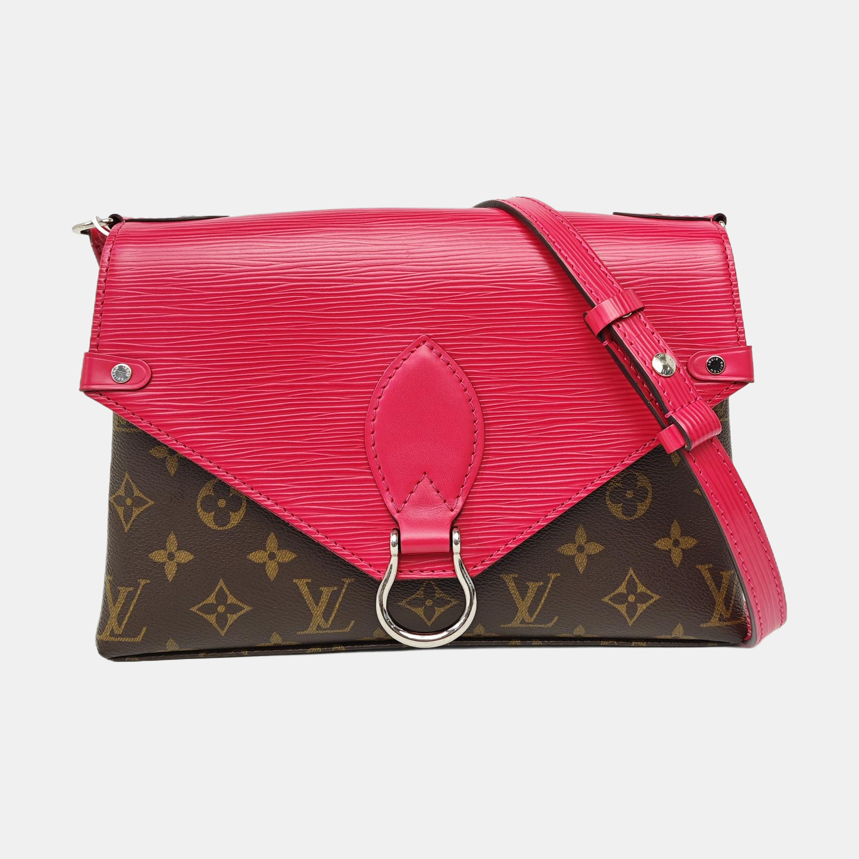 SAINT MICHEL Monogram Coated Canvas Red