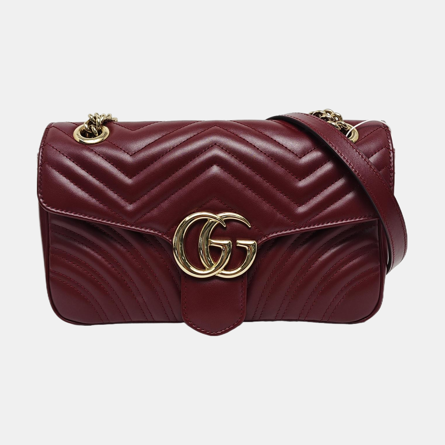 GG Marmont Medium Quilted Lambskin Red