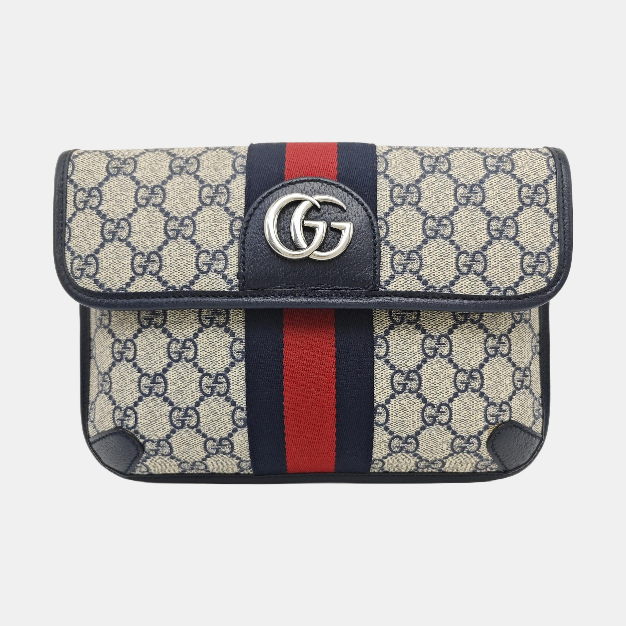 Ophidia Small Monogram Coated Canvas Beige
