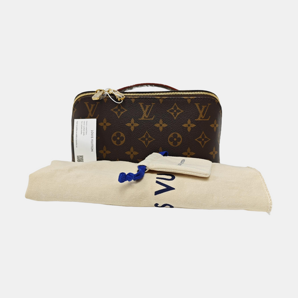 Monogram Coated Canvas Top Handle Bag Brown