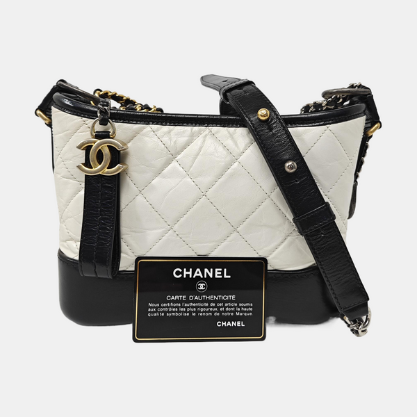GABRIELLE Small Quilted Calfskin White