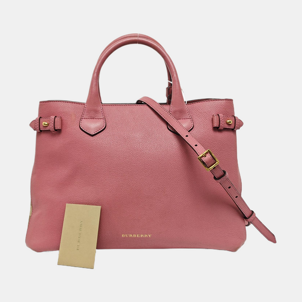 The Banner Medium Calfskin Pink
