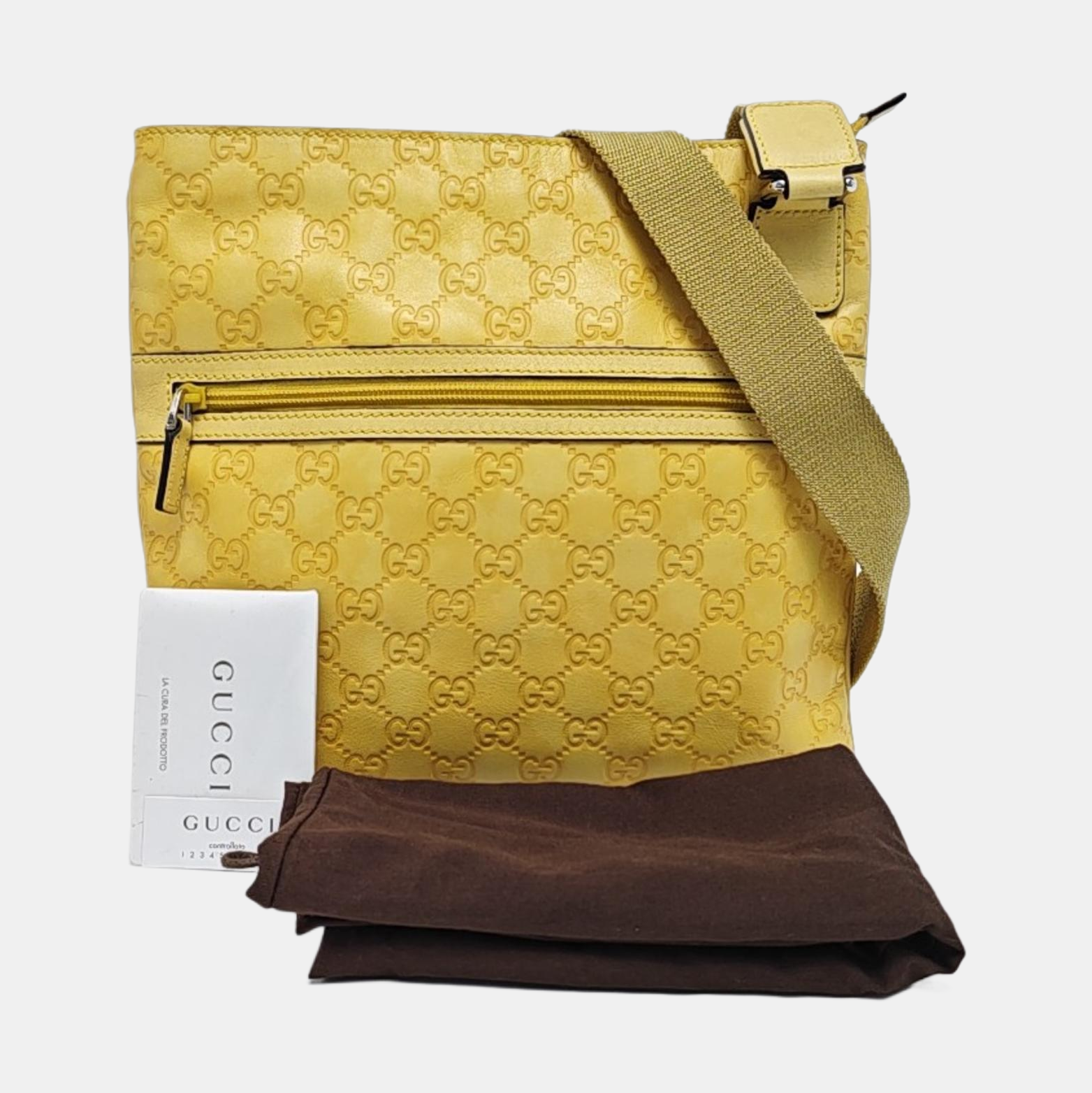 Monogram Calfskin Shoulder Bag Yellow