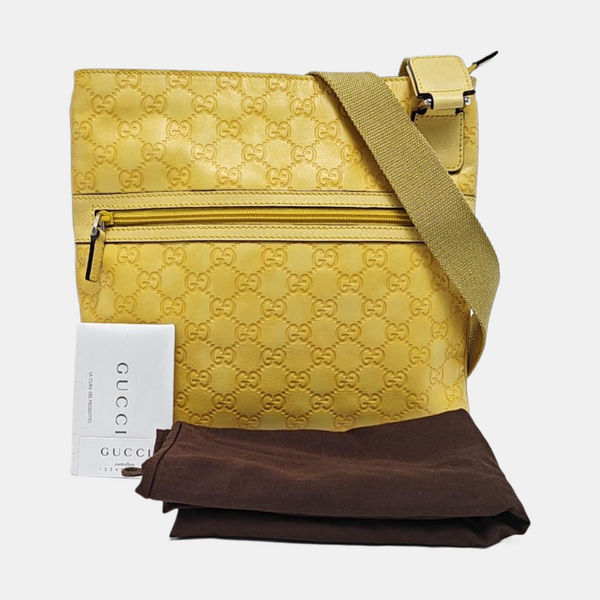 Monogram Calfskin Shoulder Bag Yellow