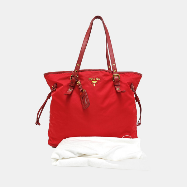 Nylon Tote Bag Red