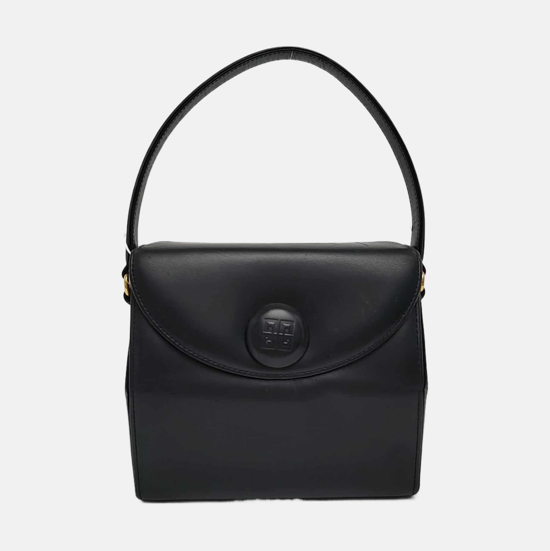 Calfskin Top Handle Bag Black