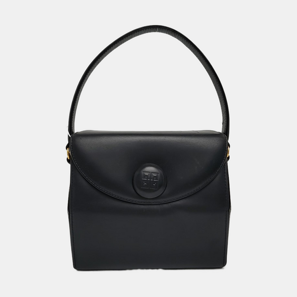 Calfskin Top Handle Bag Black