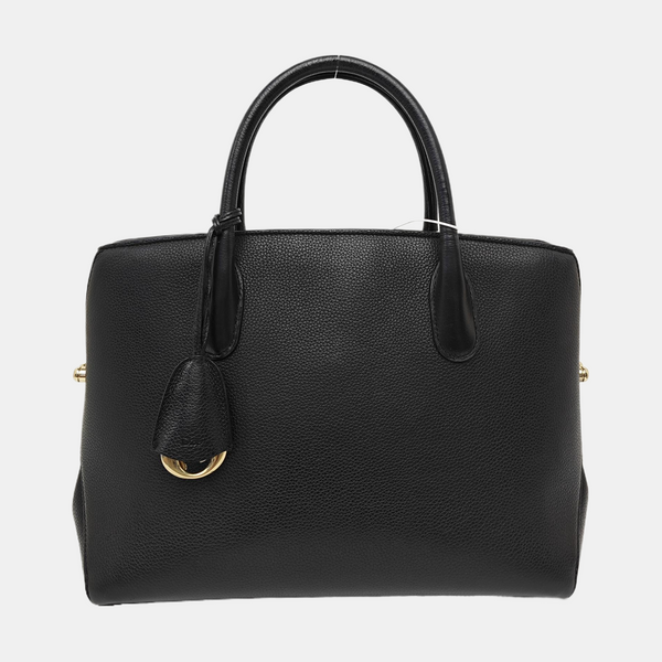 Calfskin Top Handle Bag Black