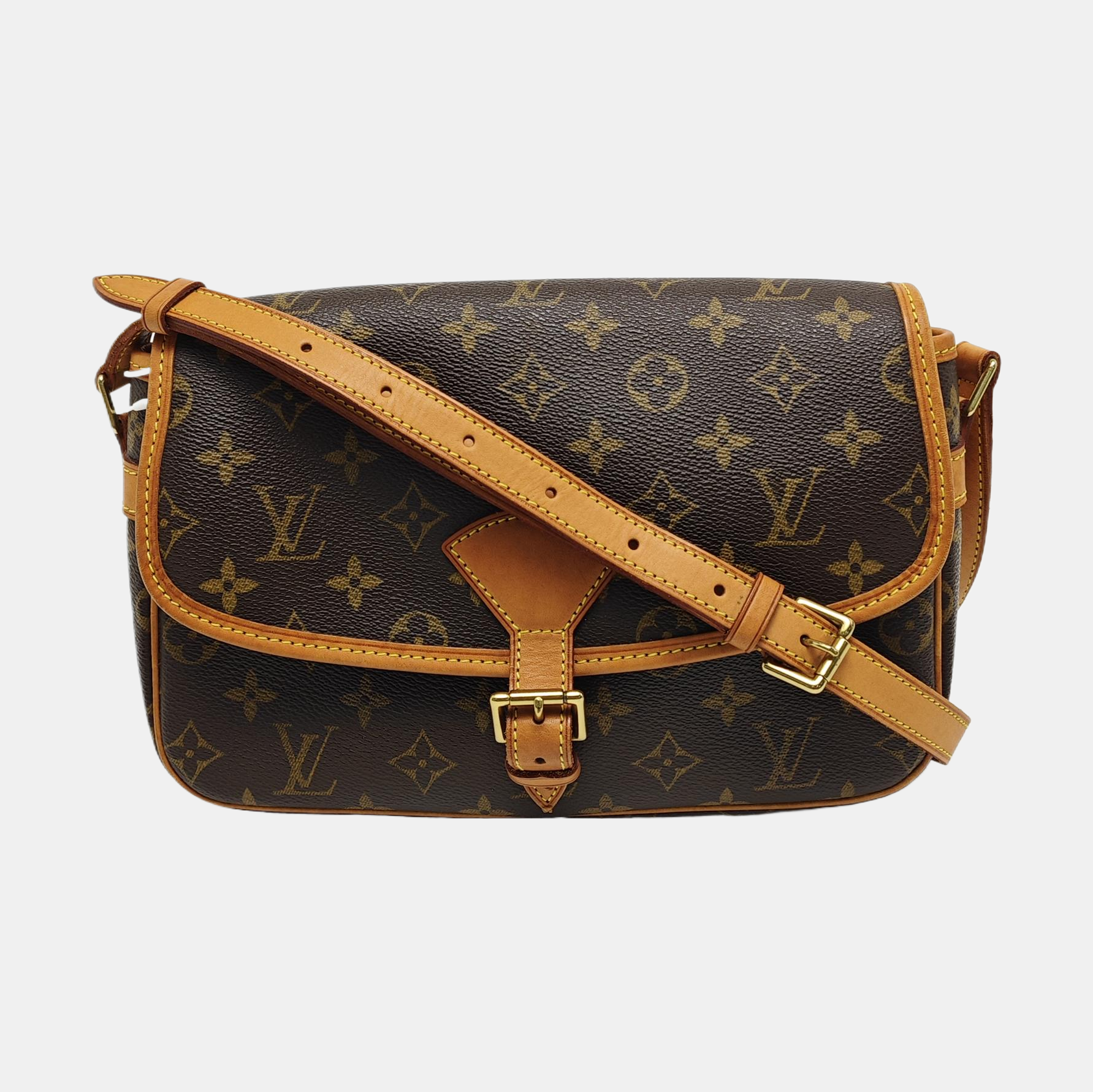 SOLOGNE PM Monogram Coated Canvas Brown