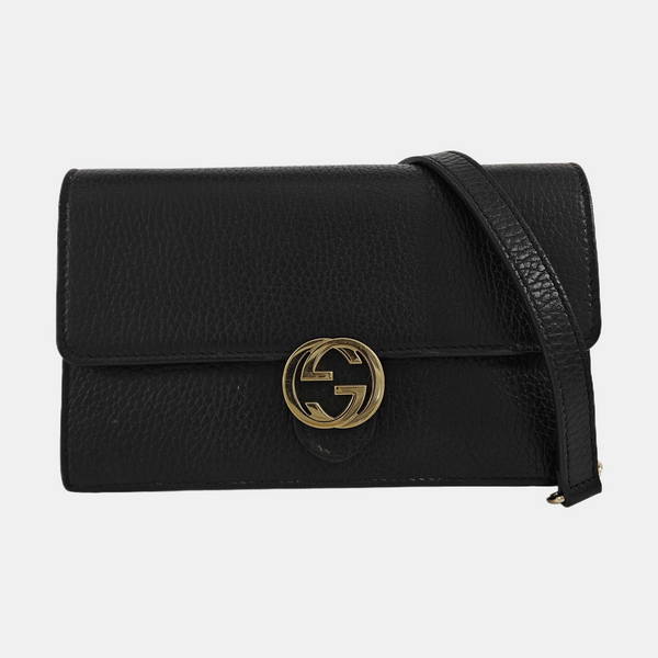 Interlocking G Small Calfskin Black