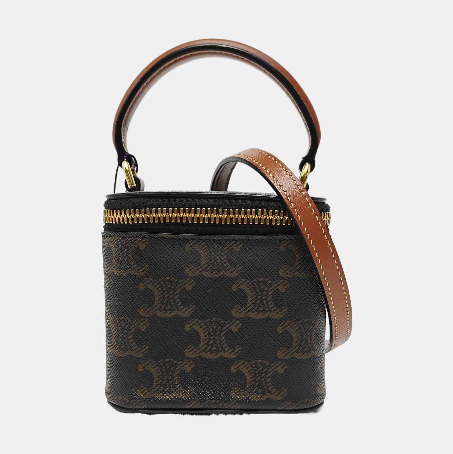 Coated Canvas Shoulder Bag Black