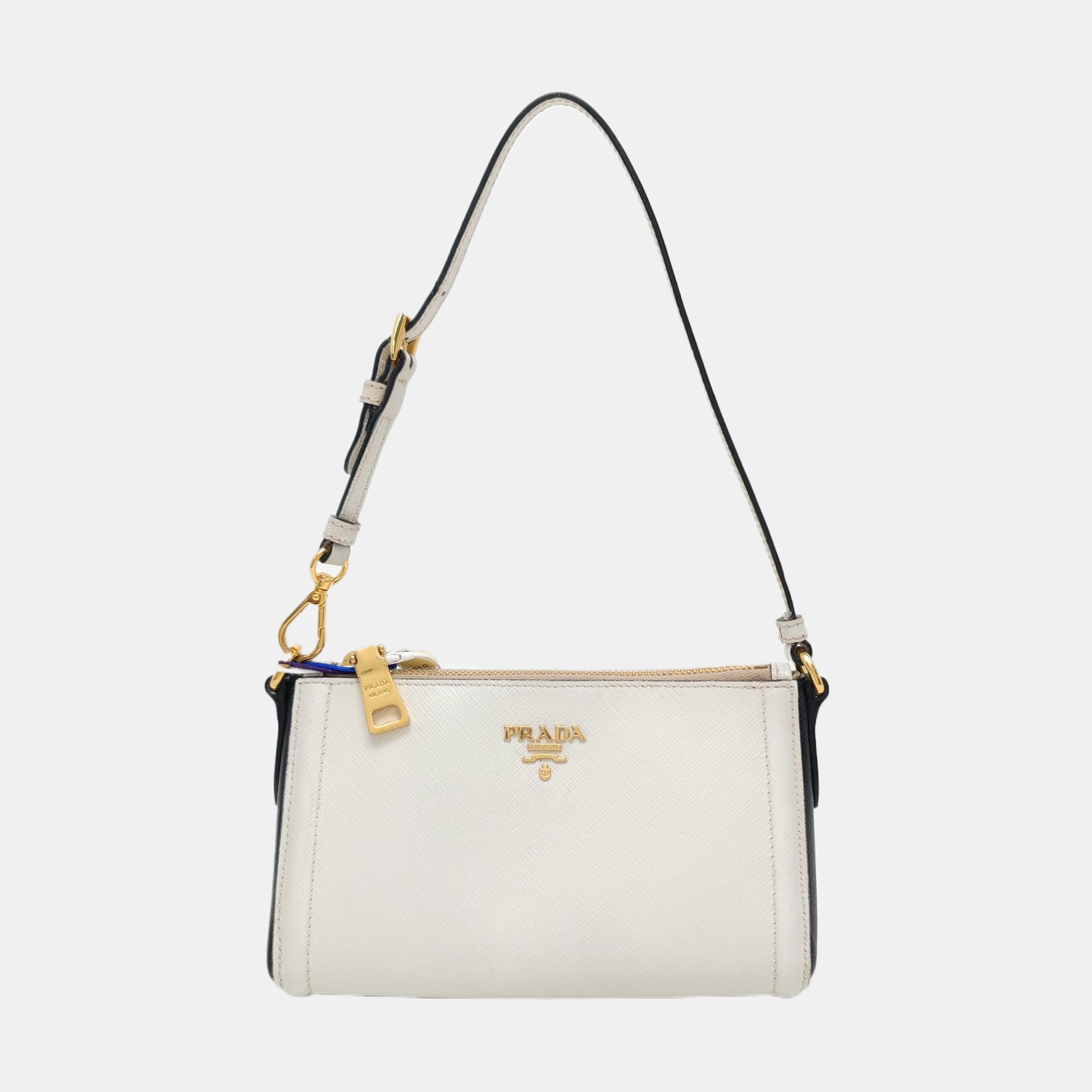 Saffiano Calfskin Top Handle Bag White