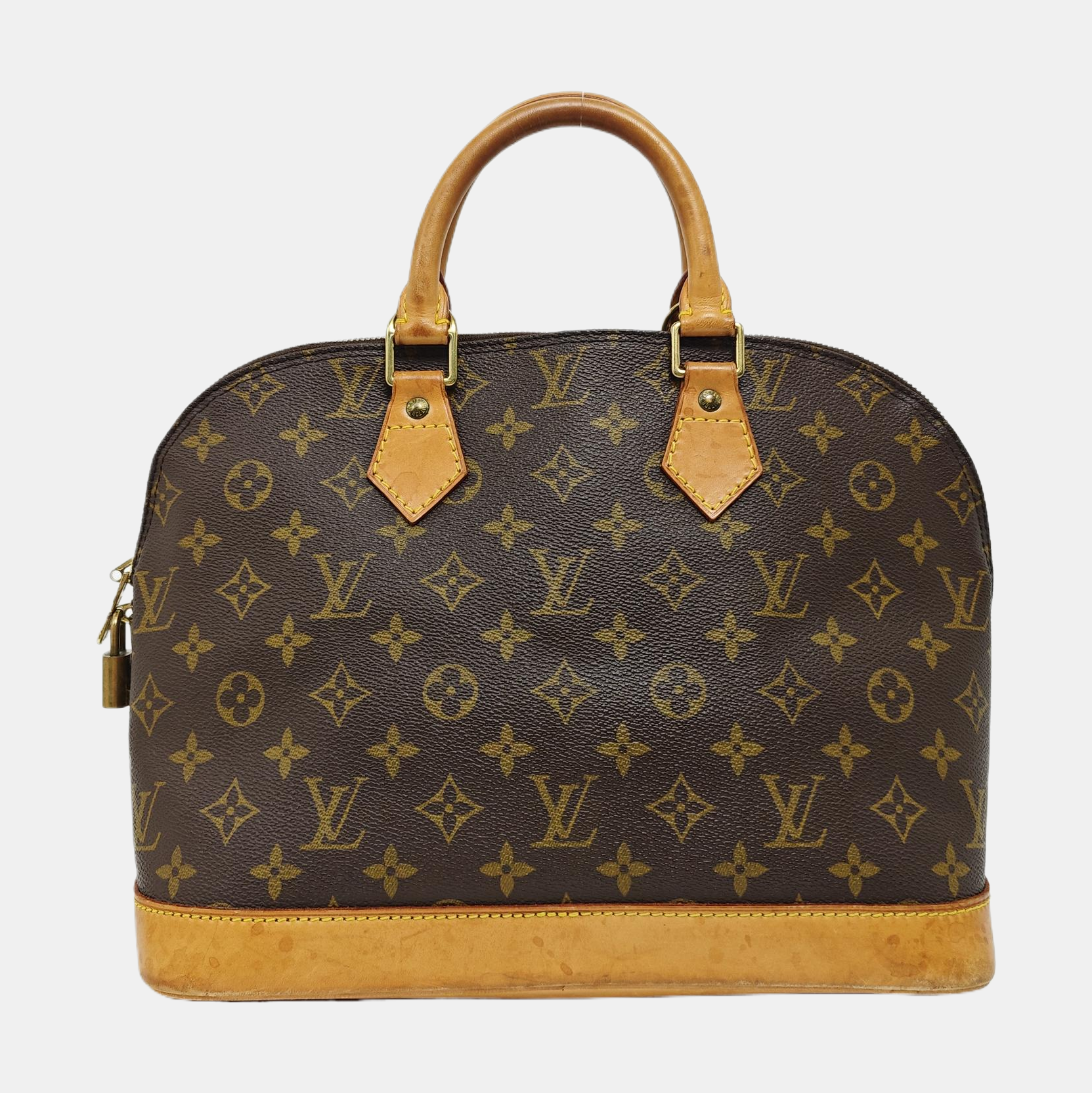 ALMA PM Monogram Coated Canvas Brown