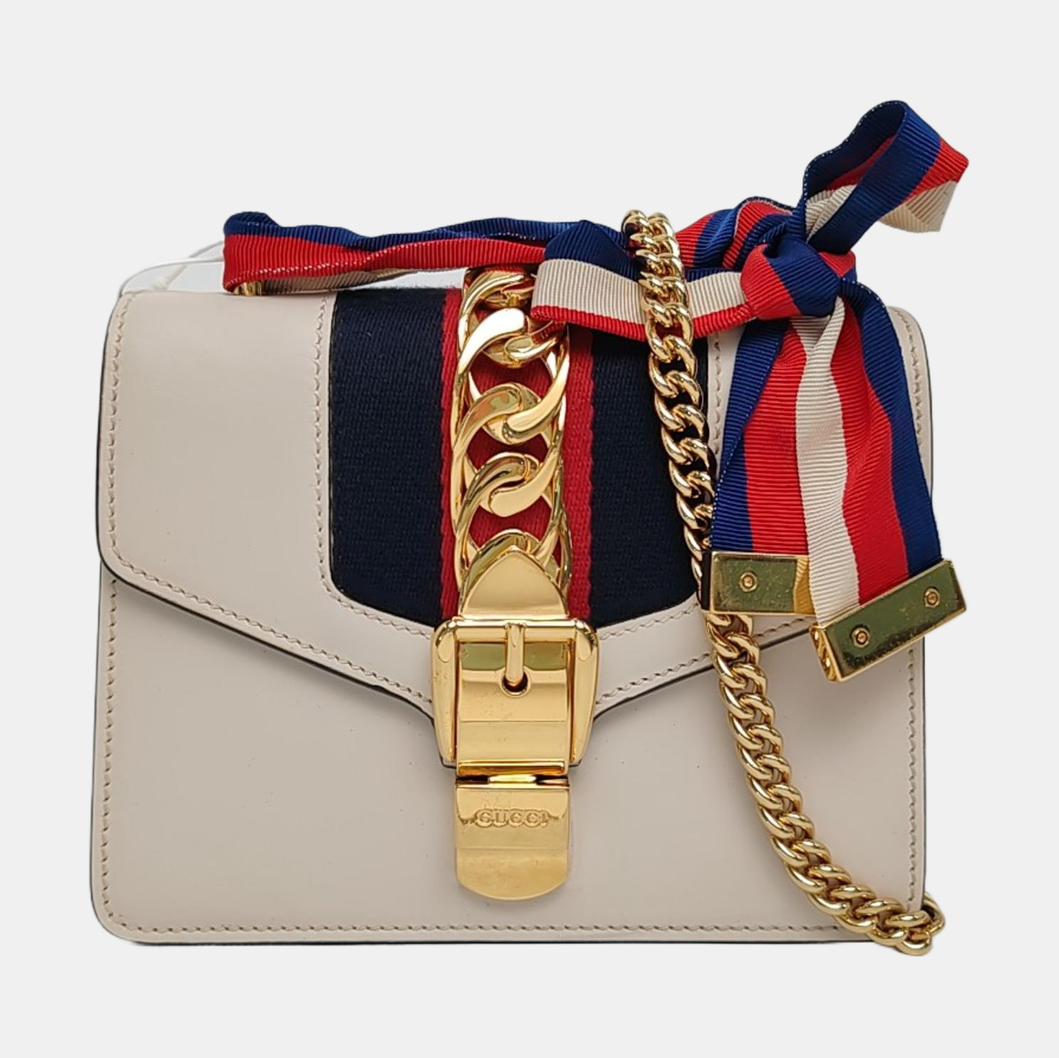Authenticated pre-owned  Sylvie Mini Calfskin White - Shoulder Bag at Looply
