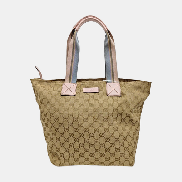 Monogram Canvas Tote Bag Brown