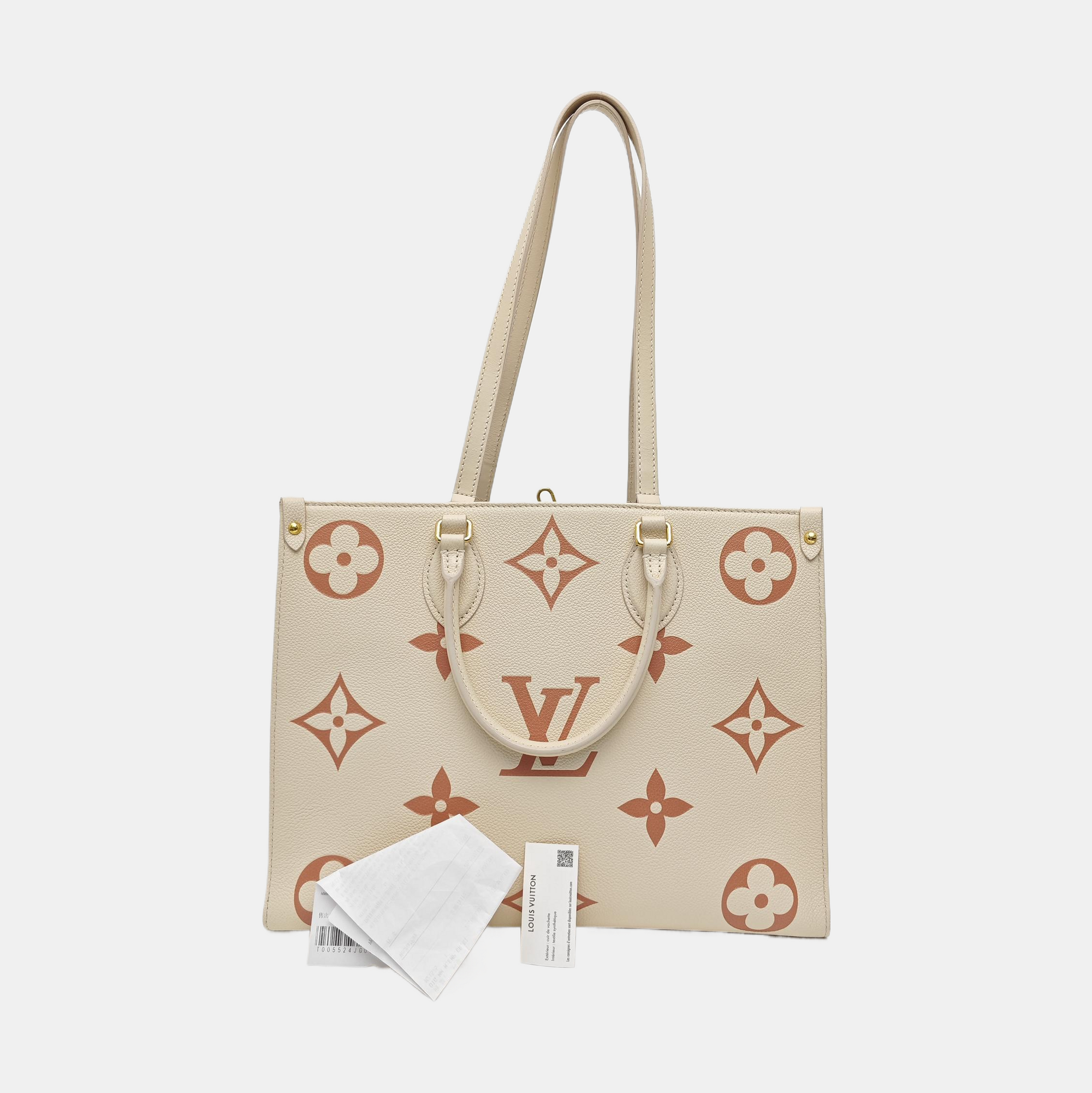 ONTHEGO MM Monogram Calfskin Beige