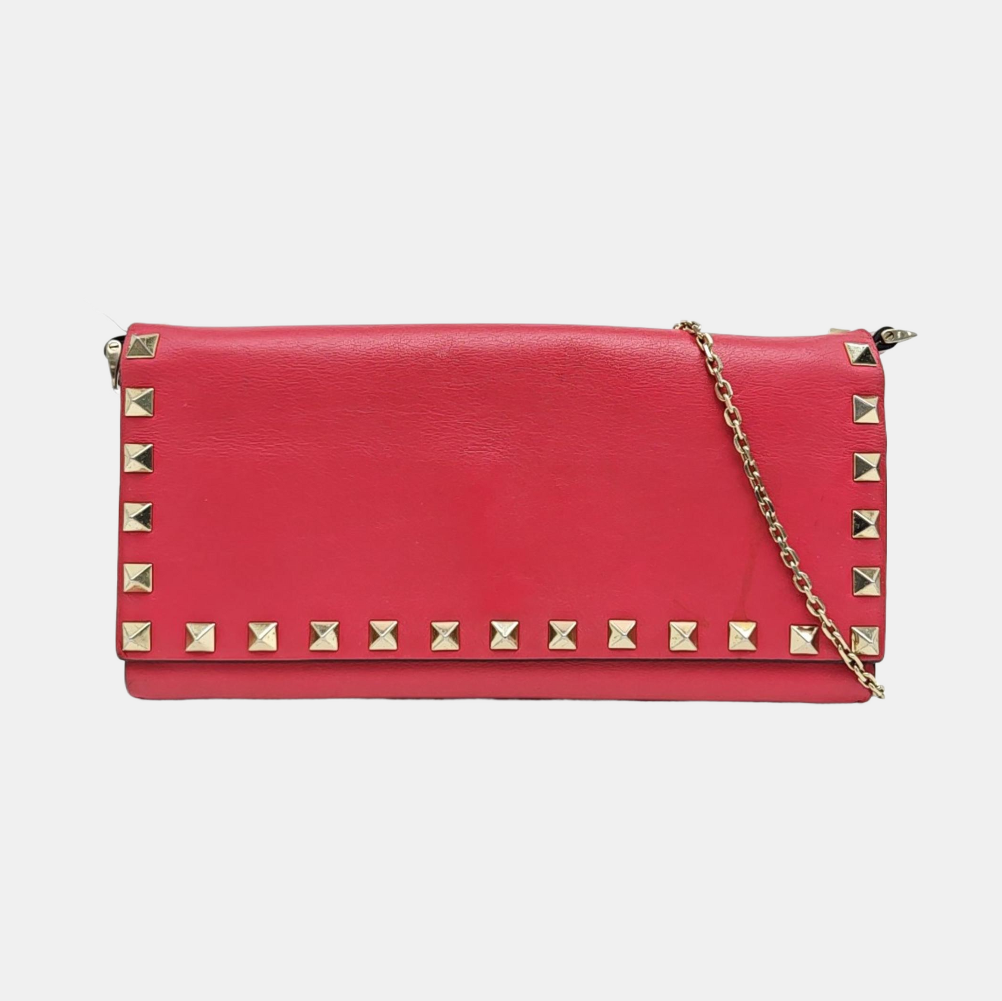 Rockstud Calfskin Red