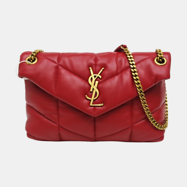 LOULOU Small Quilted Lambskin Red
