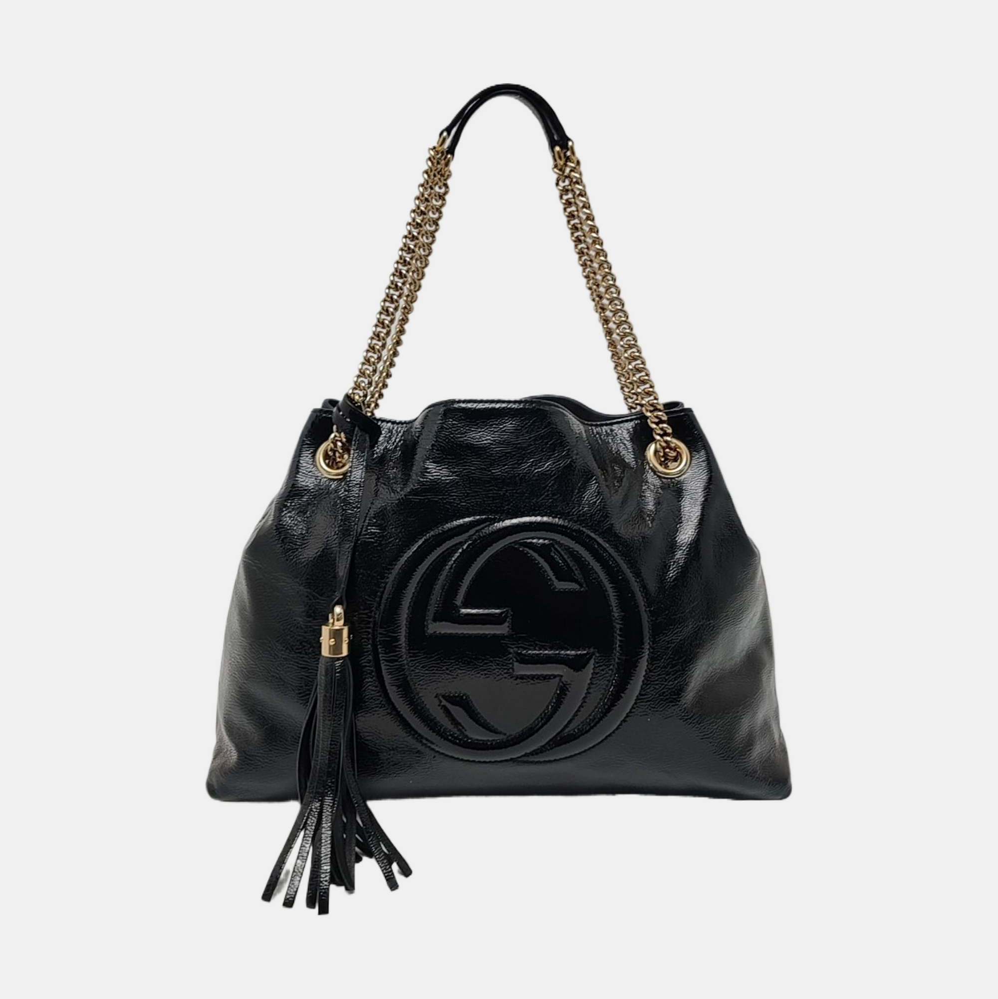 Soho Quilted Patent Leather Black