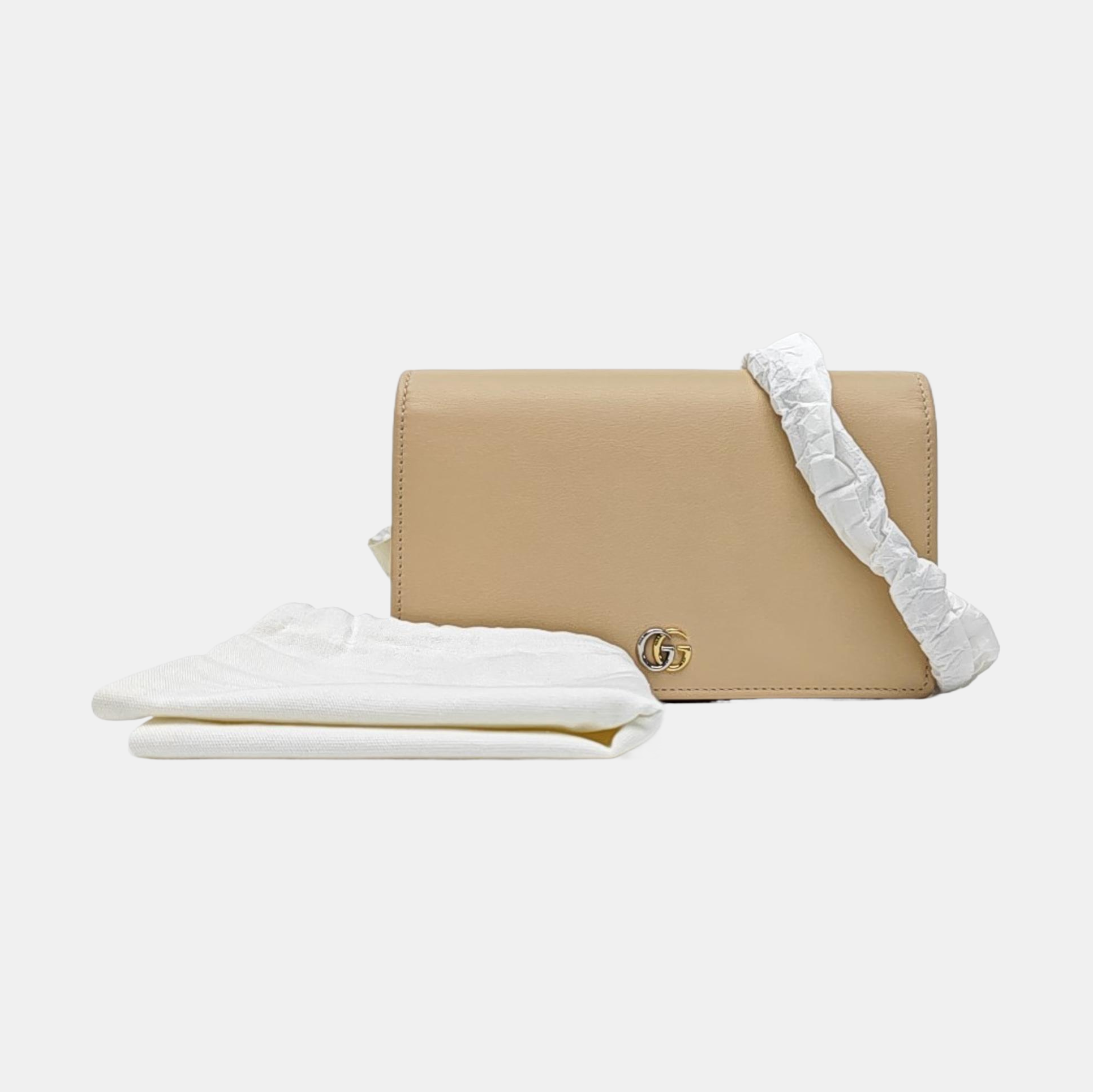 GG Marmont Small Calfskin Beige
