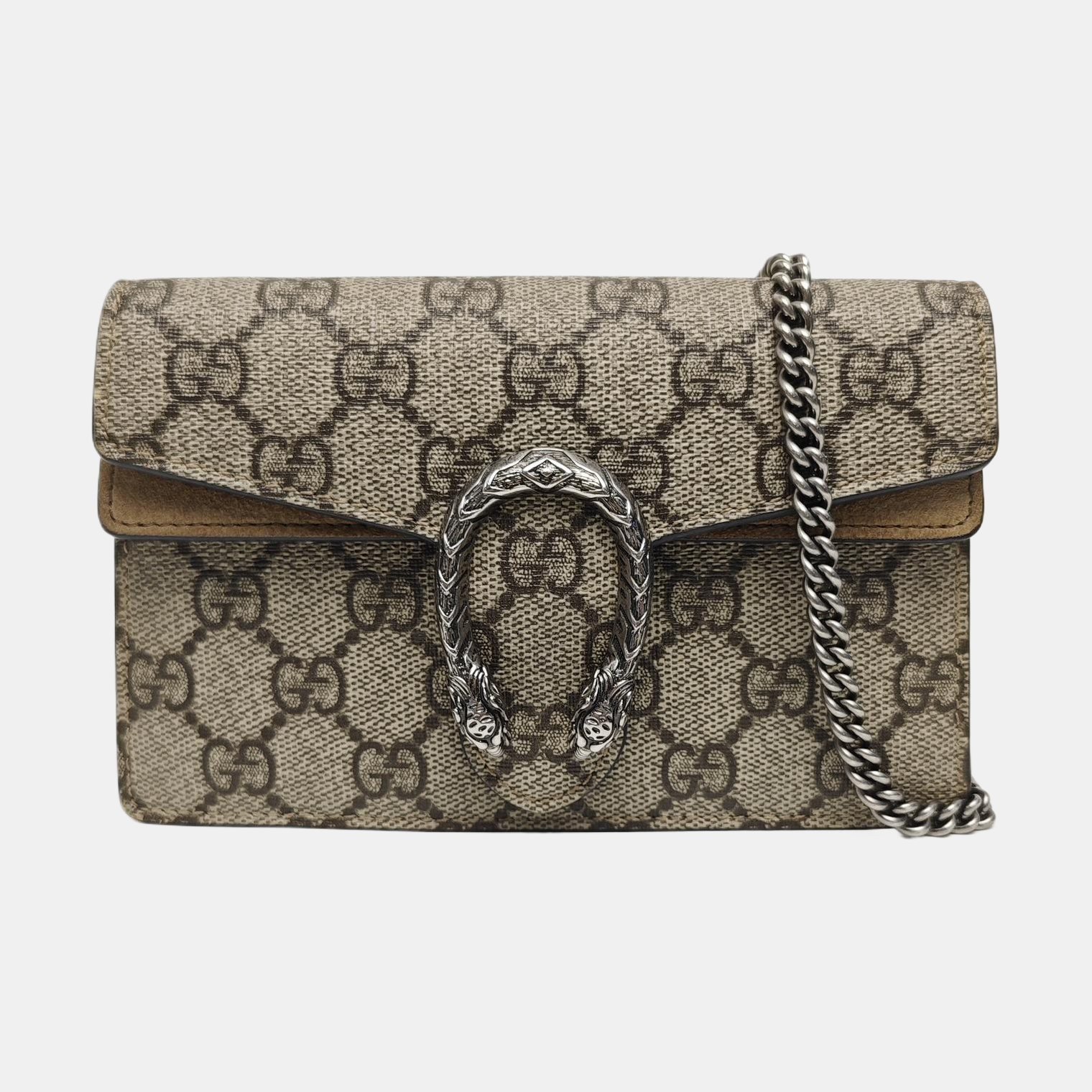 Dionysus Super Mini Monogram Coated Canvas Beige