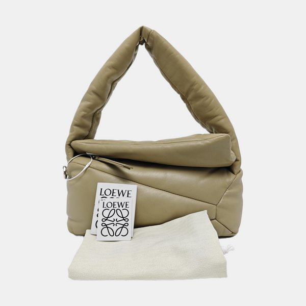 Authenticated pre-owned  Puzzle Quilted Lambskin Green - Top Handle Bag at Looply