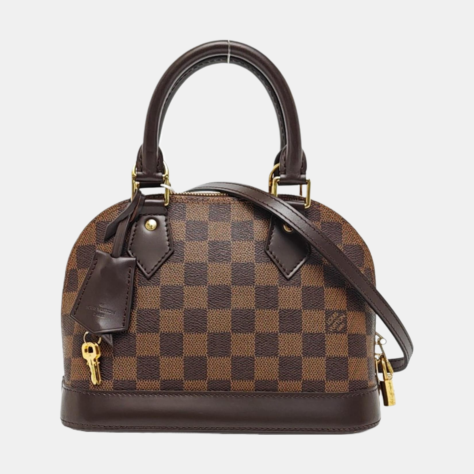 ALMA BB Damier Ebene Coated Canvas Brown