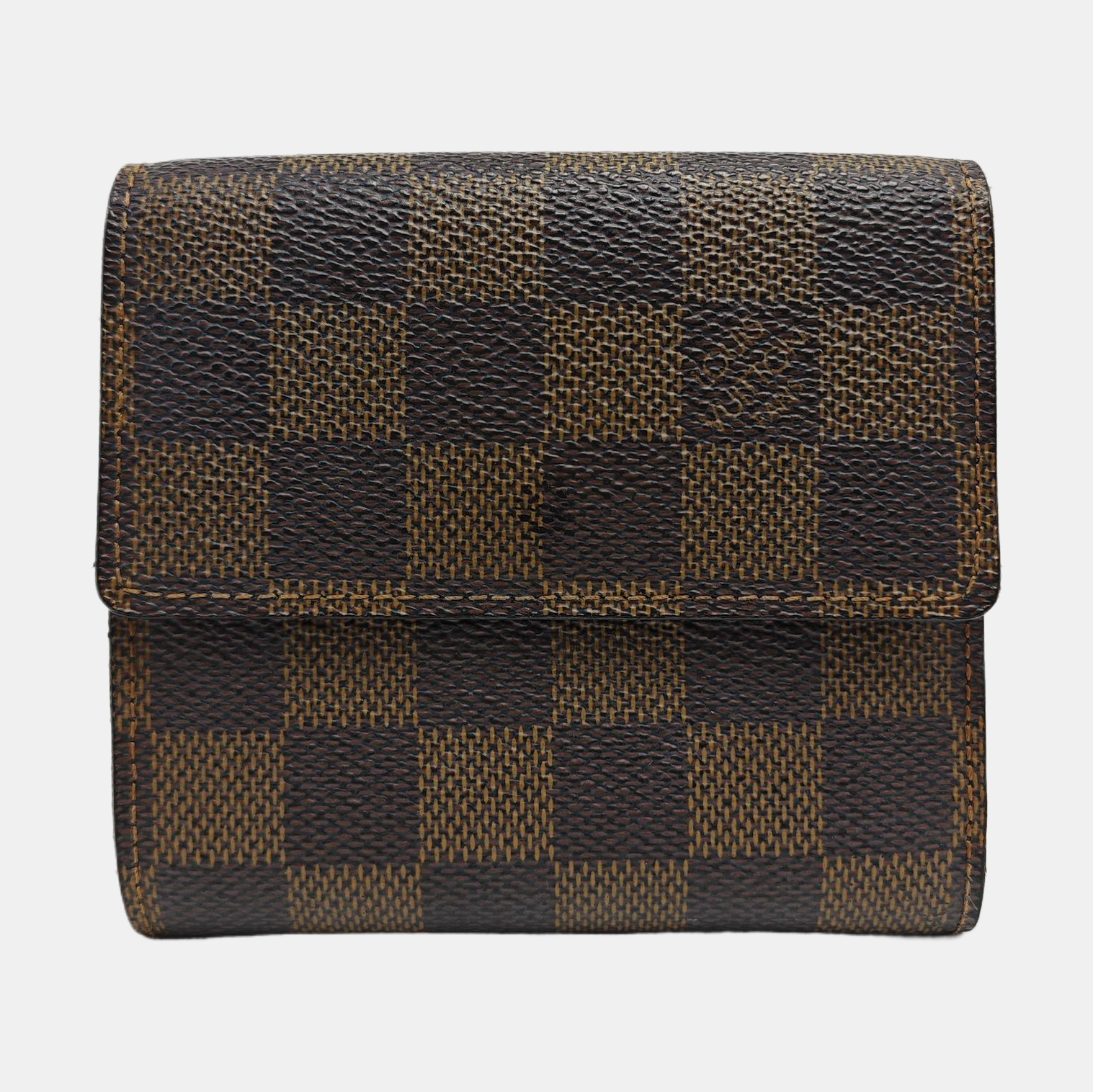 ELISE Damier Ebene Coated Canvas Brown Wallet