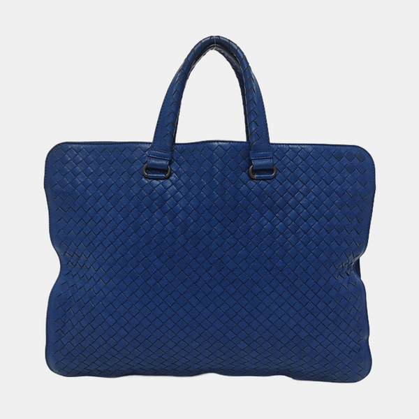 Bolso Tote de Piel de Cordero Azul
