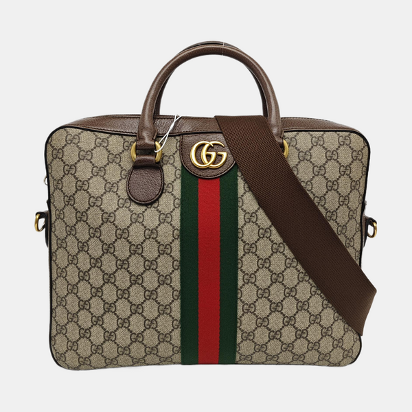 Ophidia Large Monogram Coated Canvas Beige