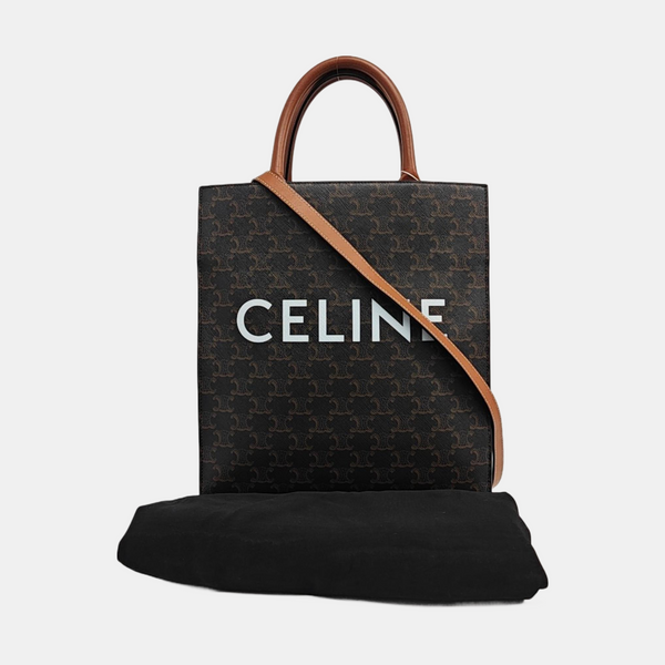 CABAS CELINE Small Coated Canvas Brown