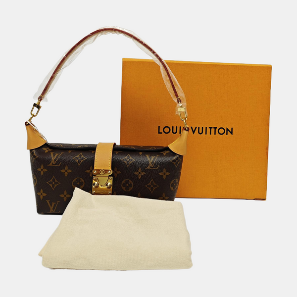 Pochette Mia Monogram Coated Canvas Brown