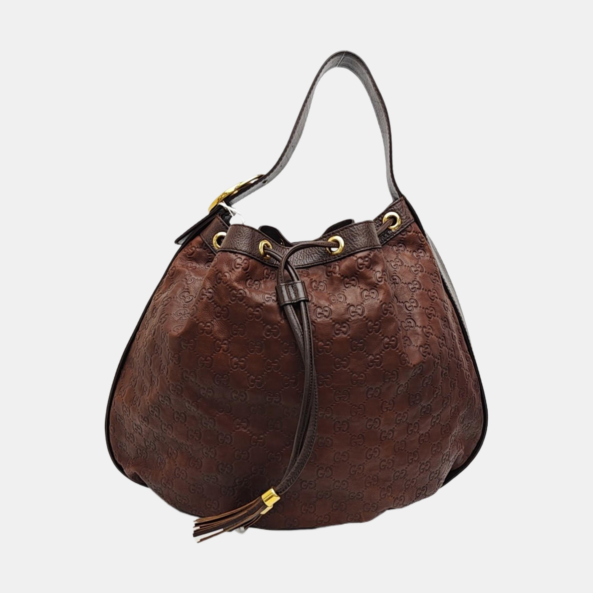 Monogram Calfskin Top Handle Bag Brown