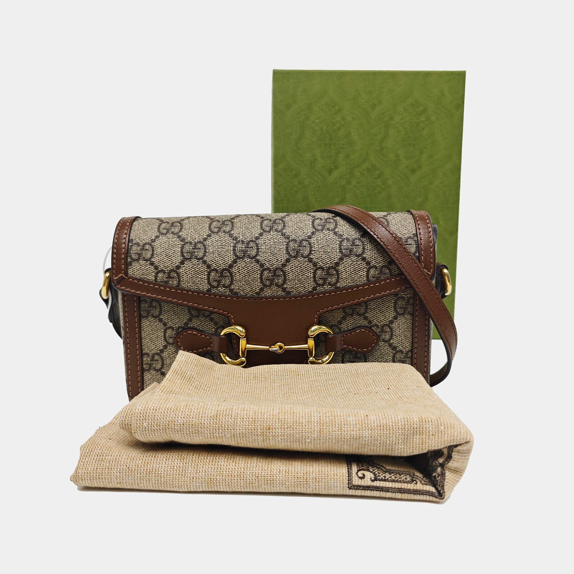 Horsebit 1955 Mini Monogram Coated Canvas Beige