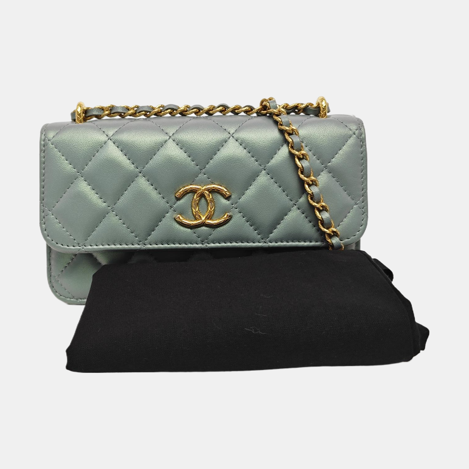 Quilted Lambskin Shoulder Bag Green