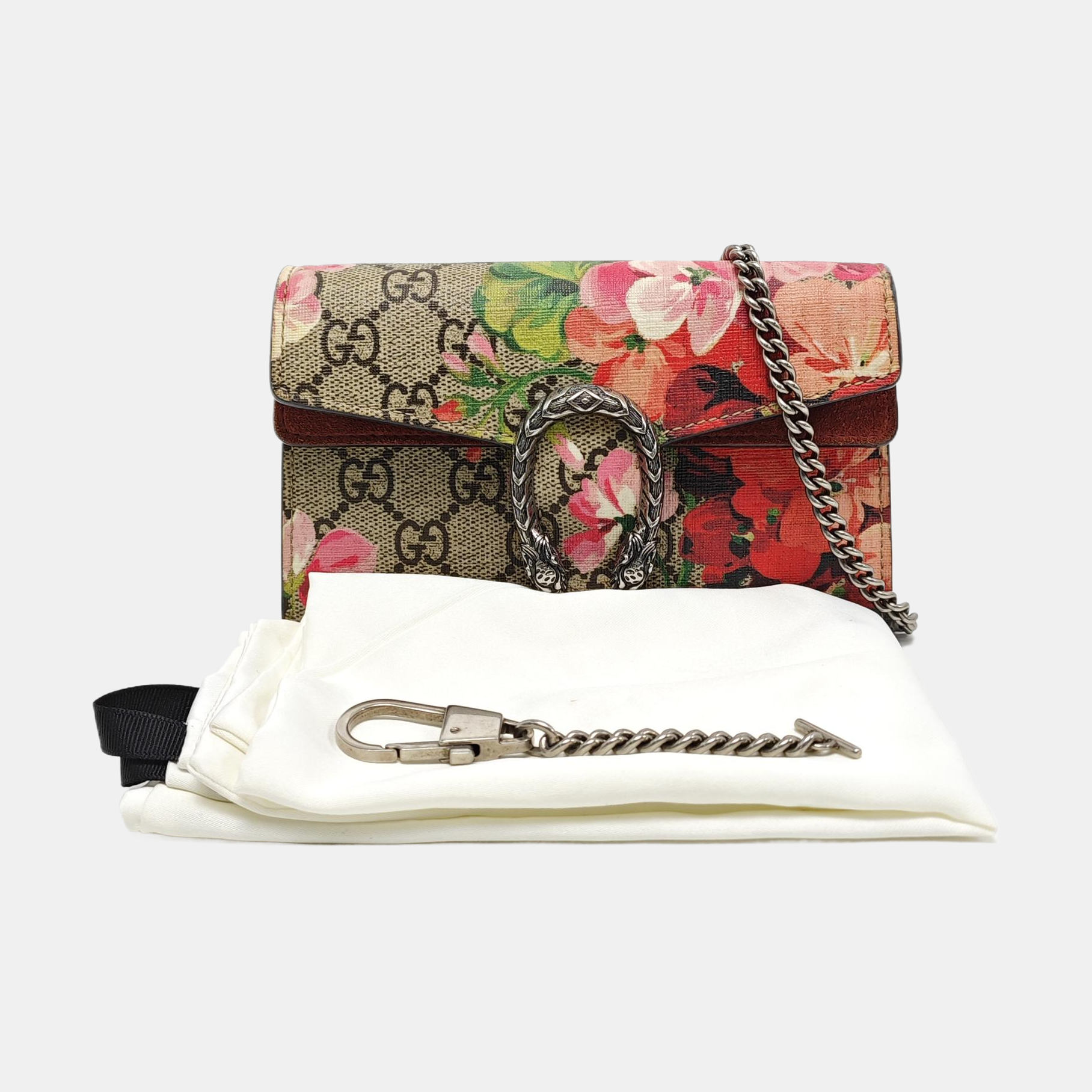 Dionysus Super Mini Monogram Coated Canvas Beige