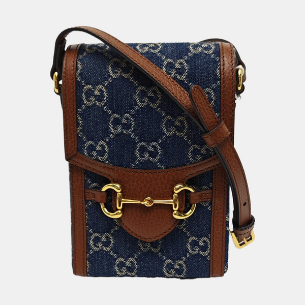 Horsebit 1955 Mini Monogram Denim Blue