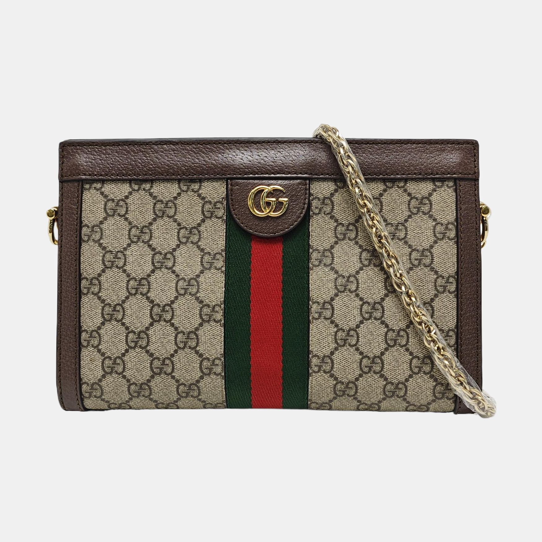 Ophidia Small Monogram Coated Canvas Beige