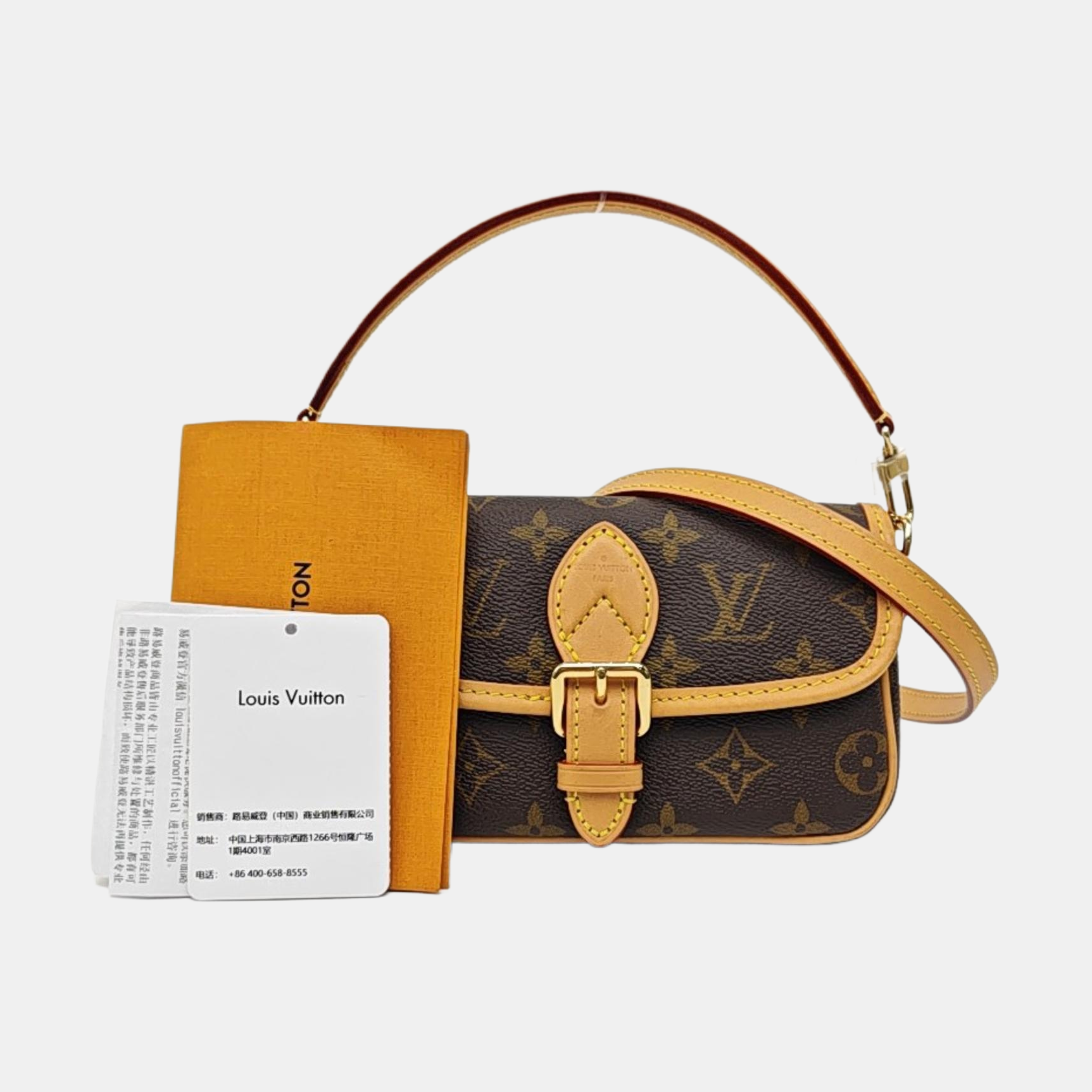 DIANE Nano Monogram Coated Canvas Brown