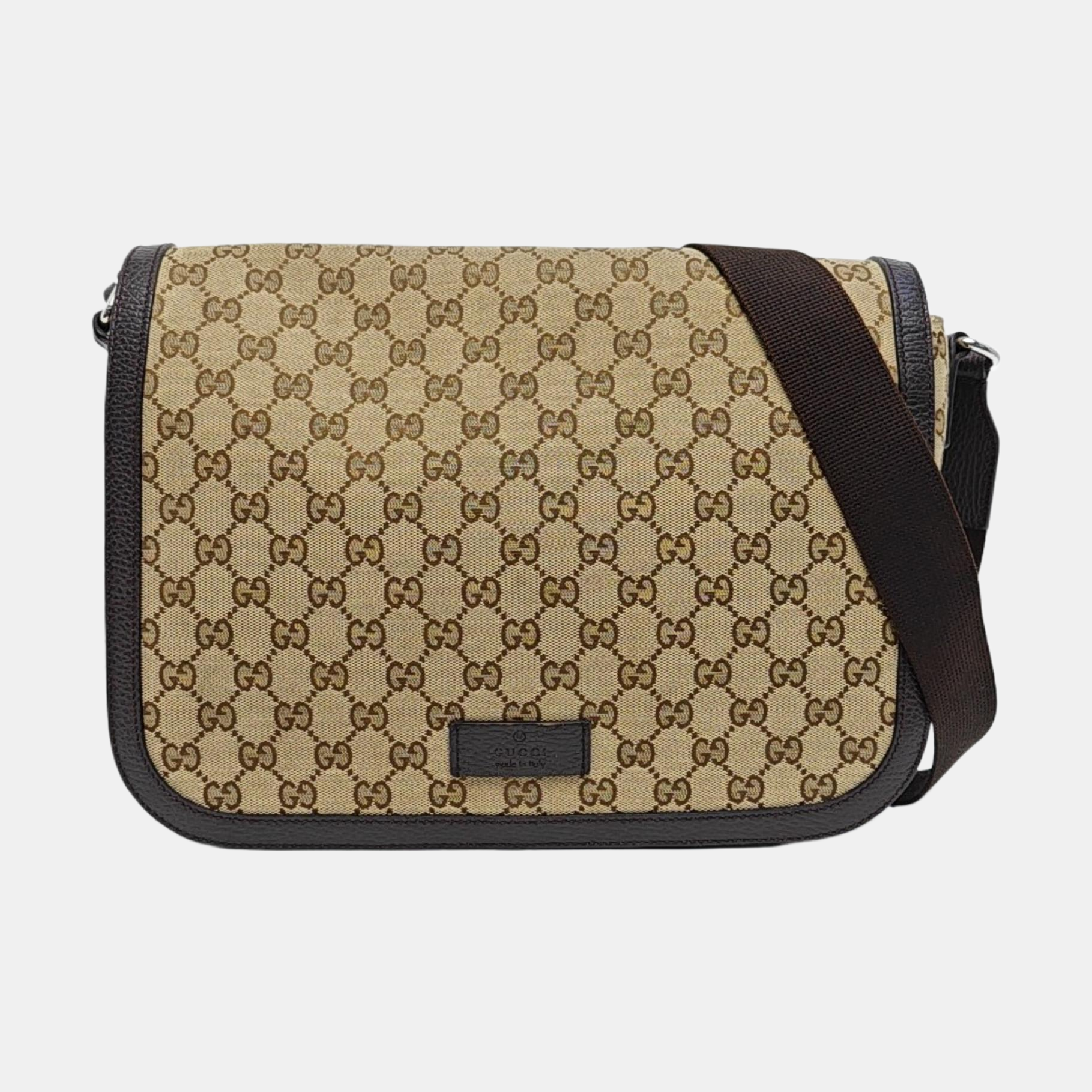 Monogram Fabric Shoulder Bag Beige