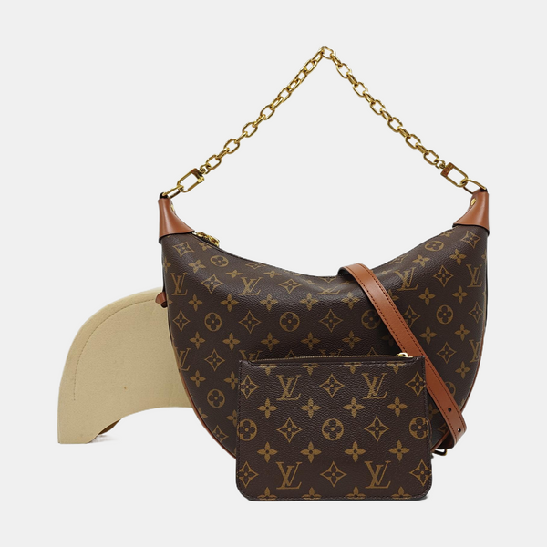 LOOP HOBO Monogram Coated Canvas Brown