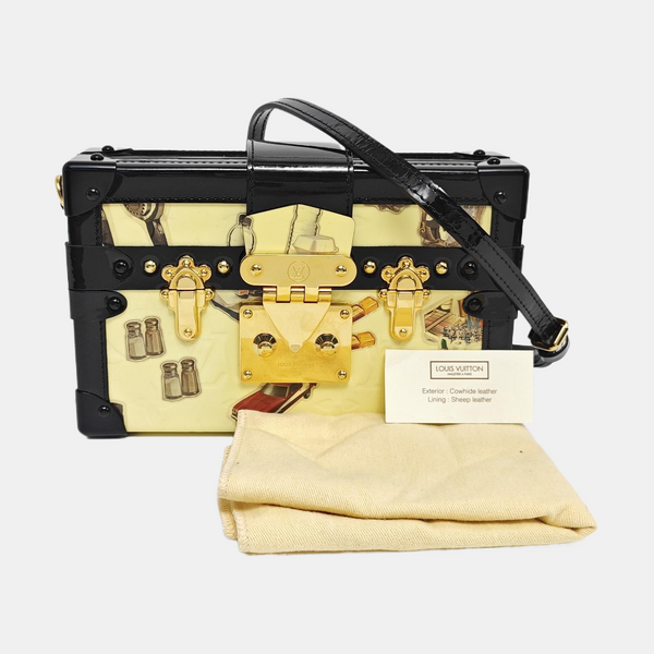 PETITE MALLE Monogram Patent Leather Beige