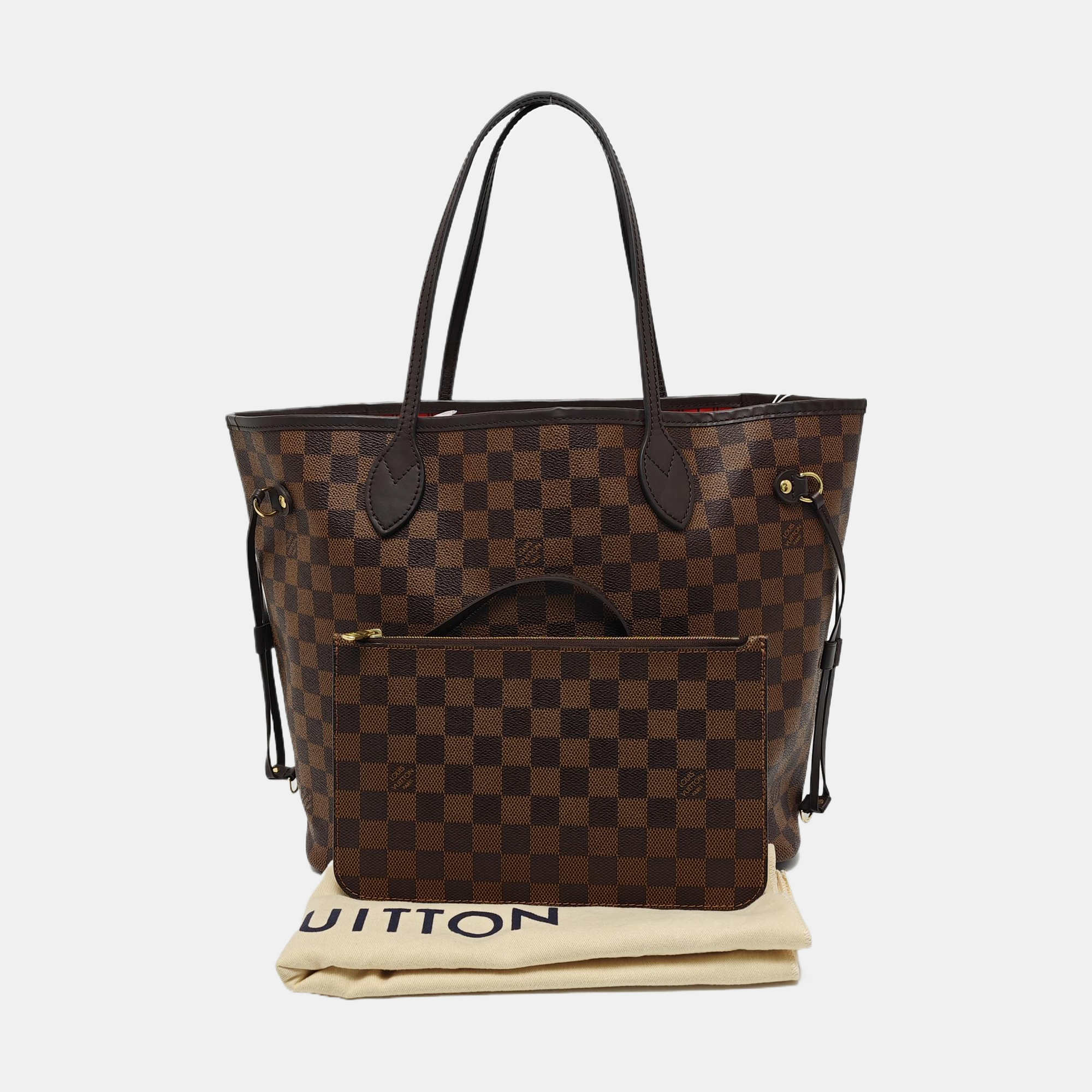 NEVERFULL MM Damier Ebene Coated Canvas Brown
