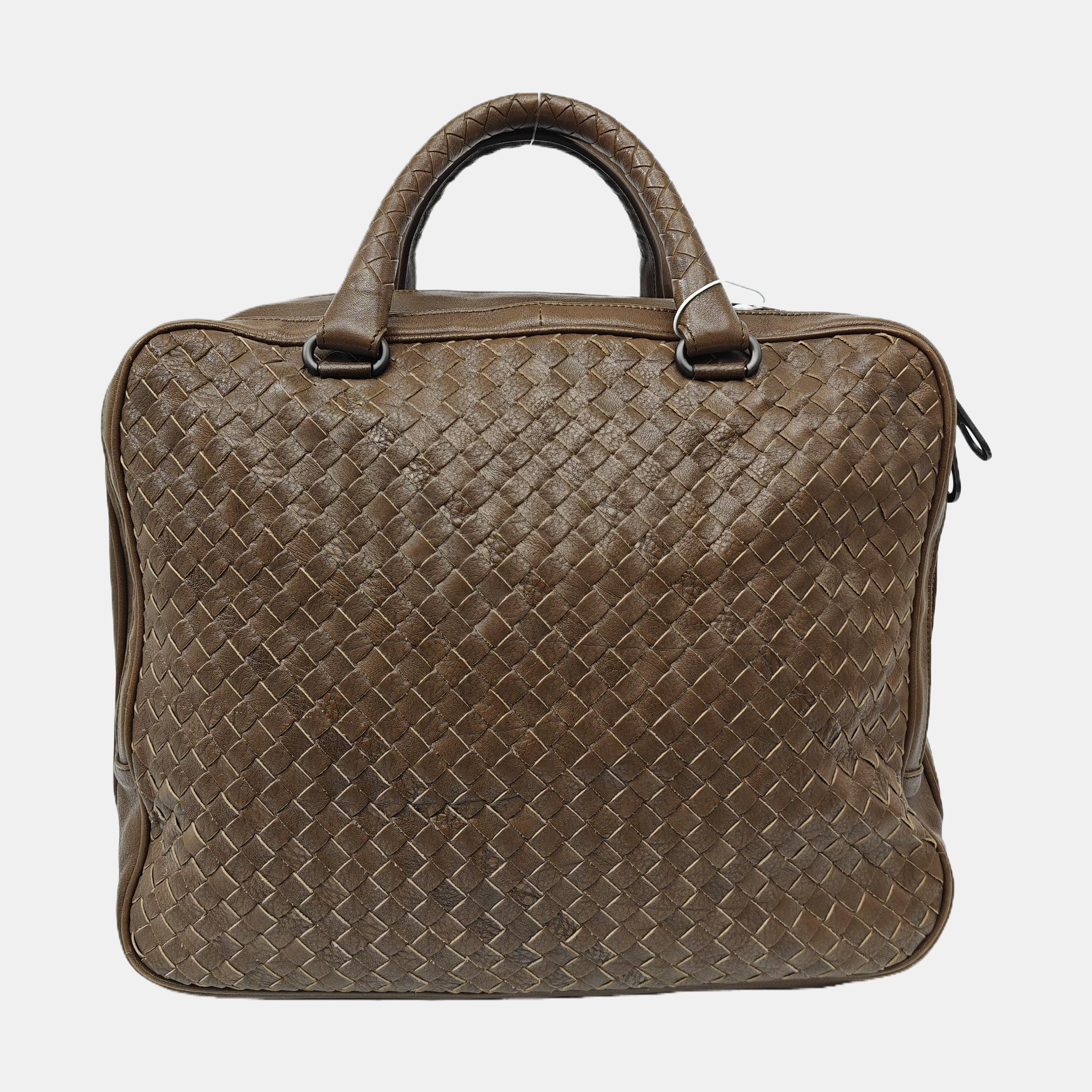 Leather Top Handle Bag Brown