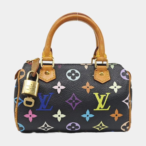 LV × TM SPEEDY Nano Lona Monogram Revestida Negra