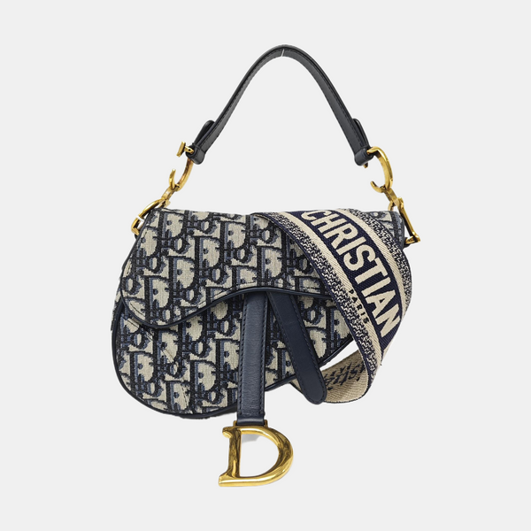 Saddle Mini Oblique Canvas Blue