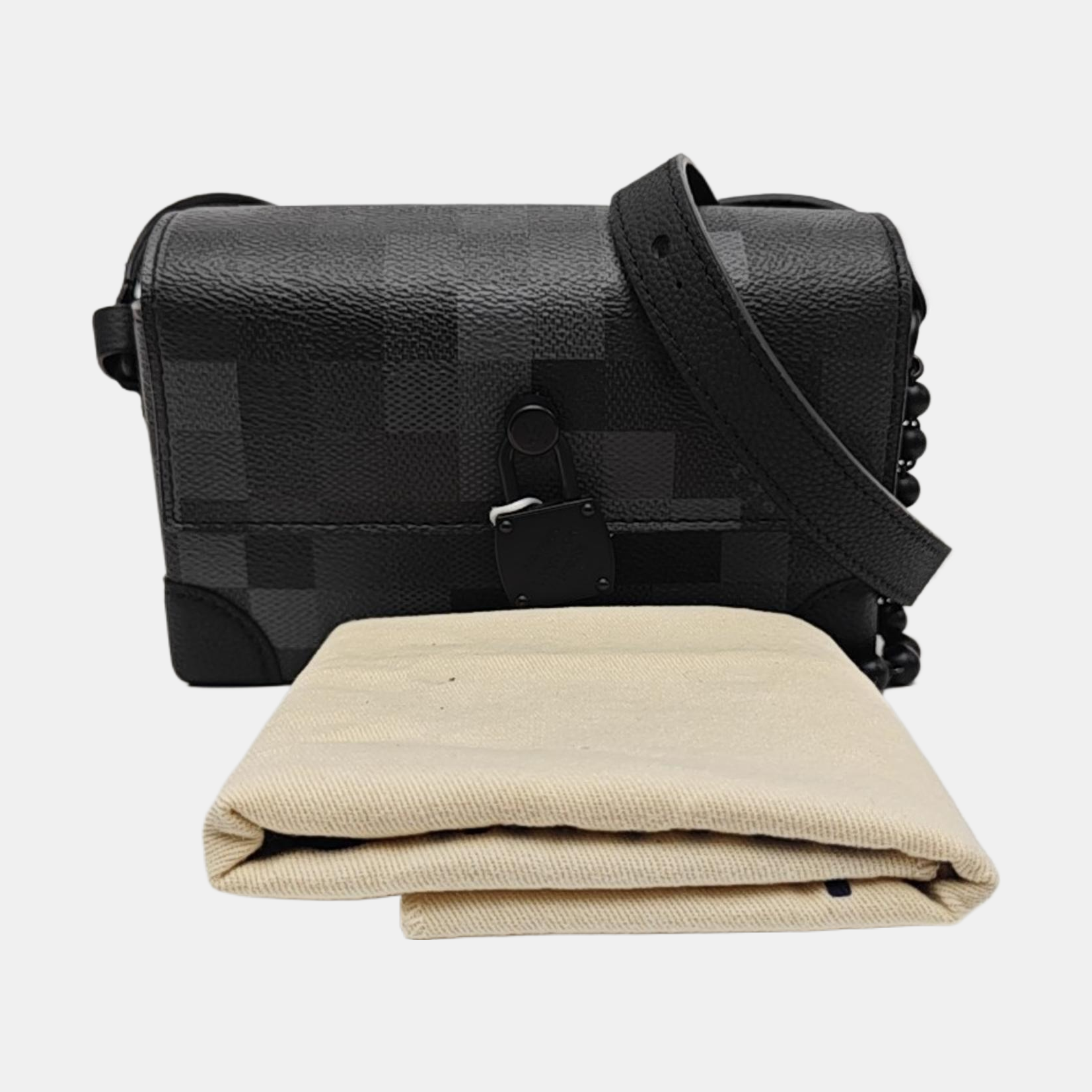 SOFT TRUNK Mini Damier Graphite Coated Canvas Black