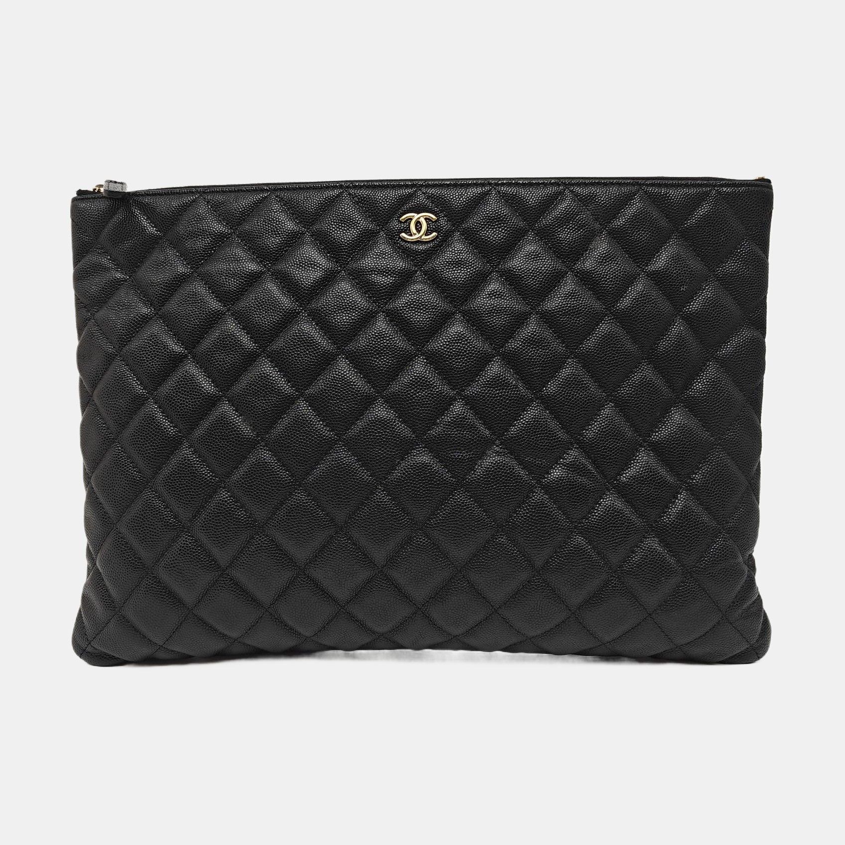 Quilted Grained Calfskin Black
