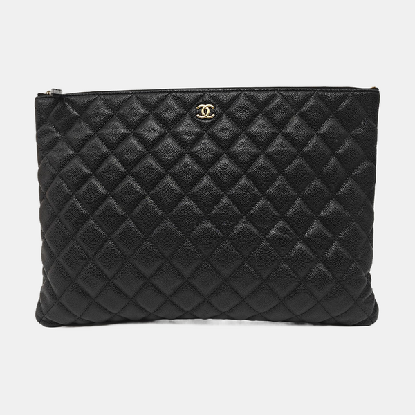 Quilted Grained Calfskin Black
